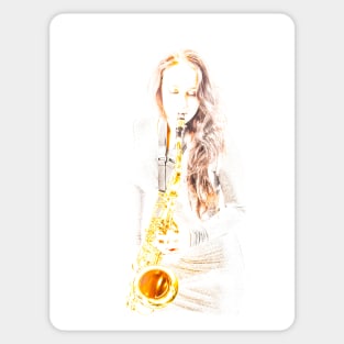 Sax Lady Sticker